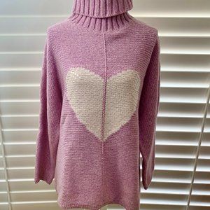 Escada Sport Turtle Neck Sweater  Pink and White
